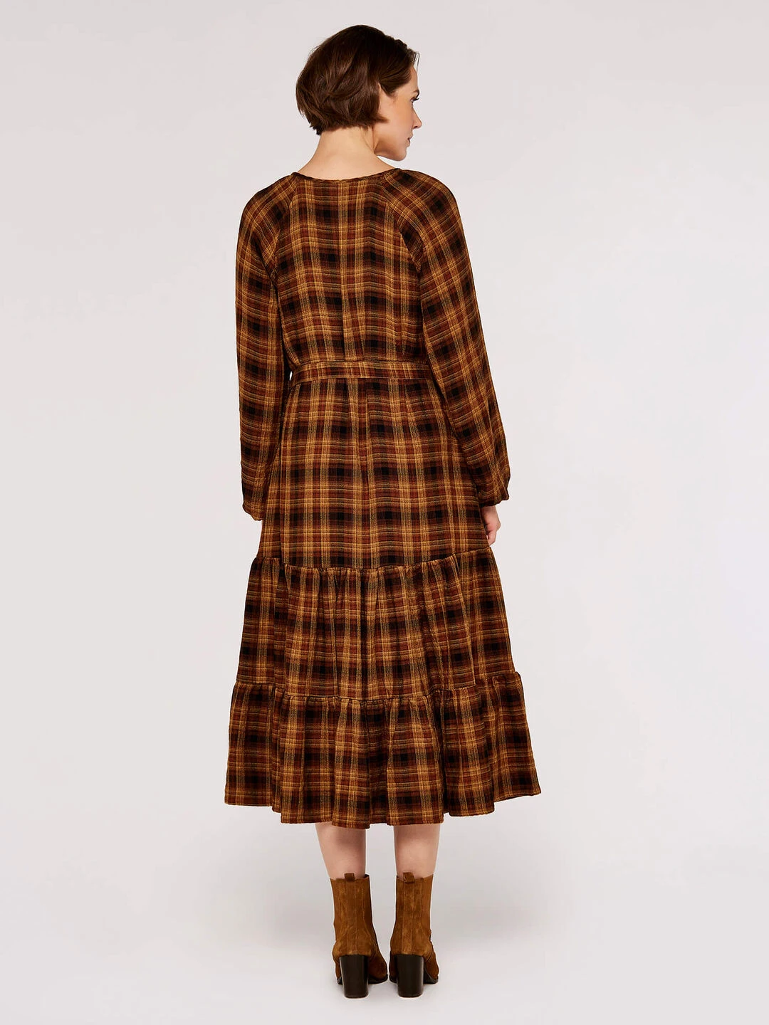 Textured Check Midi Dress 5 Textured Check Midi Dress - Image 5
