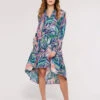 Hi-Low Tropical Mini Dress