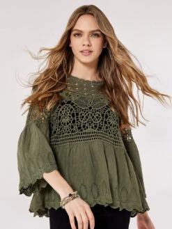Crochet Lace Folk Top