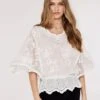 Floral Broderie Batwing Top