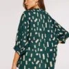 Geometric Print Oversized Blouse