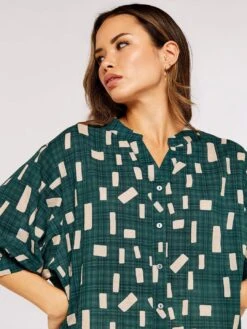 Geometric Print Oversized Blouse -Out Shino Sales Store 5051839723146 3