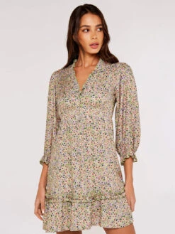 Ditsy Puff Sleeve Mini Dress