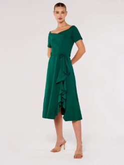 Bardot Frill Midi Dress