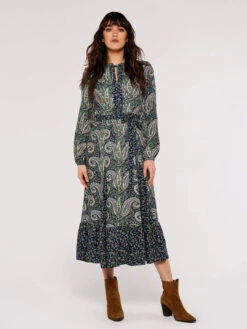 Paisley Mix-Match Midi Dress