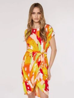 Paintbrush Wrap Mini Dress