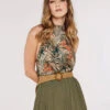 Tropical Halter Neck Top