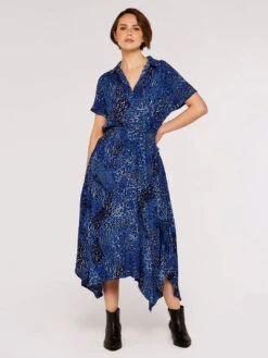 Leopard Print Shirt Midi Dress