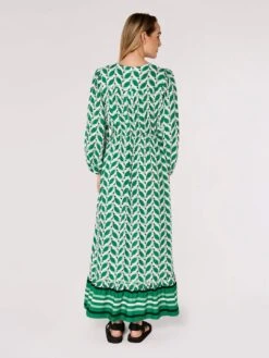 Geo Leaves Border Wrap Dress -Out Shino Sales Store 5051839740396 3