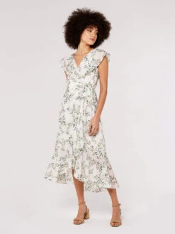 Leaf Ruffle Midi Dress -Out Shino Sales Store 5051839741775 2