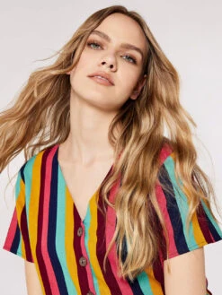 Vertical Striped Buttoned Top -Out Shino Sales Store 5051839742659 2