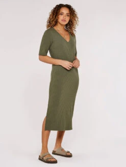 Basic Ribbed Midi Dress