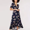 Floral Wrap Midi Dress