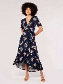 Floral Wrap Midi Dress -Out Shino Sales Store 5051839743960 2