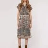 Ikat Patchwork Midi Dress