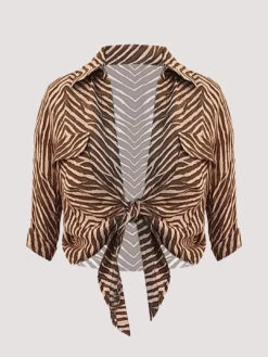 Zebra Tie Waist Top -Out Shino Sales Store 5051839748453 cutout