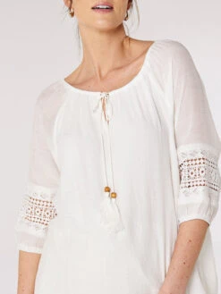 Crochet Detailled Slub Top -Out Shino Sales Store 5051839751163 2