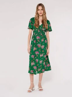 Smocked Bodice Midi Dress