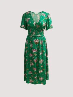 Smocked Bodice Midi Dress -Out Shino Sales Store 5051839756212 cutout