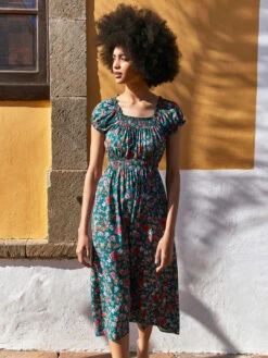 Ditsy Milkmaid Midi Dress