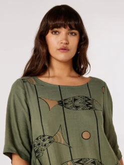 Printed Cocoon Midi Dress -Out Shino Sales Store 5051839761414 1