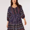Folk Border Print Dress