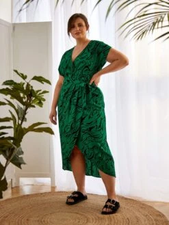 Curve Waves Wrap Midi Dress -Out Shino Sales Store 5051839772366 2