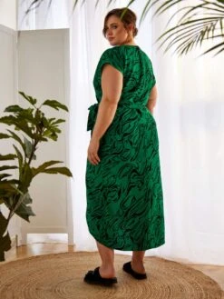 Curve Waves Wrap Midi Dress -Out Shino Sales Store 5051839772366 4