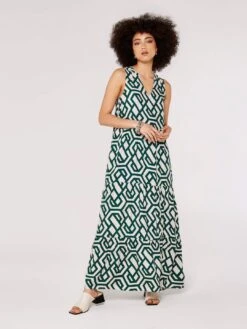 Geometric Tiered Maxi Dress
