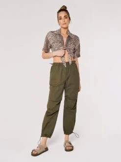 Pleat Tie Cargo Trousers