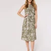 Palm Scene Midi Dress