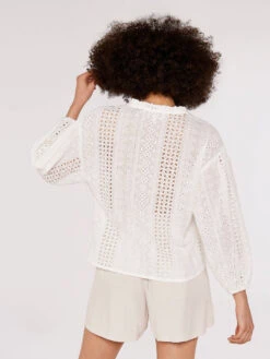 Broderie Puff Sleeve Shirt -Out Shino Sales Store 5051839781535 3