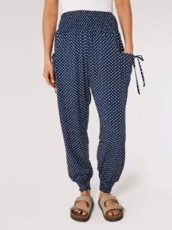 Diamond Print Smocked Jogger
