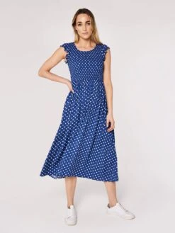 Polkadot Smocked Midi Dress -Out Shino Sales Store 5051839784017 3