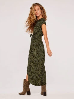 Abstract Print Crepe Wrap Dress -Out Shino Sales Store b 5051839621435