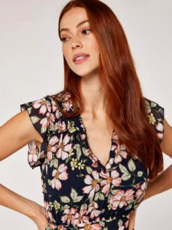 Smock Det Soft Floral Midi Dress -Out Shino Sales Store d1 5051839628175