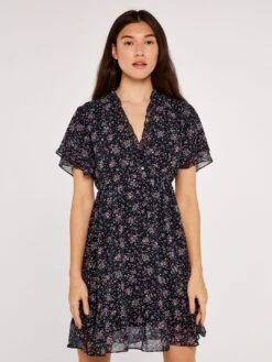 Ditsy Angel Sleeve Dress