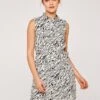 Zebra Sleeveless Shirt Dress
