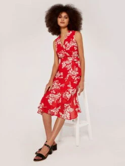 Graphic Floral Wrap Dress -Out Shino Sales Store f1 5051839597488