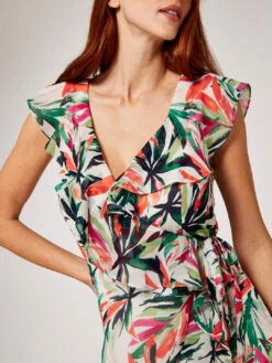 Palm Print Ruffle Dress -Out Shino Sales Store h 5051839594401