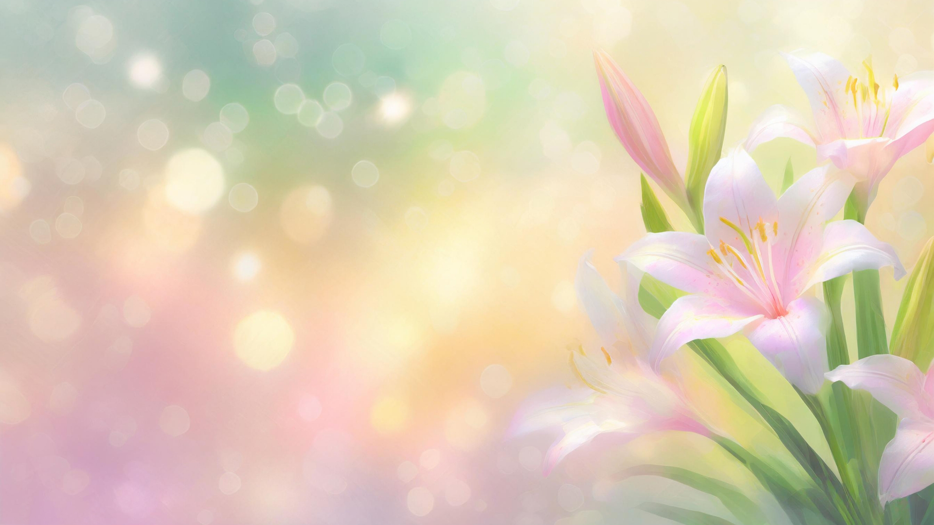 Out Shino Sales Store -Out Shino Sales Store Powerpoint Background Spring with Pastel Lily Flowers and Blossoms by SlidesCorner.com Backgrounds and Wallpapers